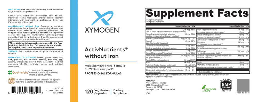 ActivNutrients Without Iron (Multivitamin)