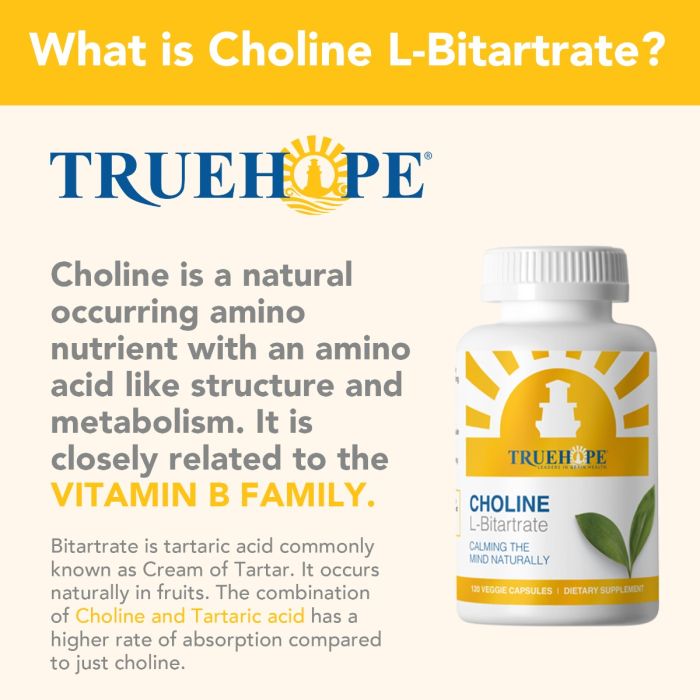 Truehope Choline L-Bitartrate