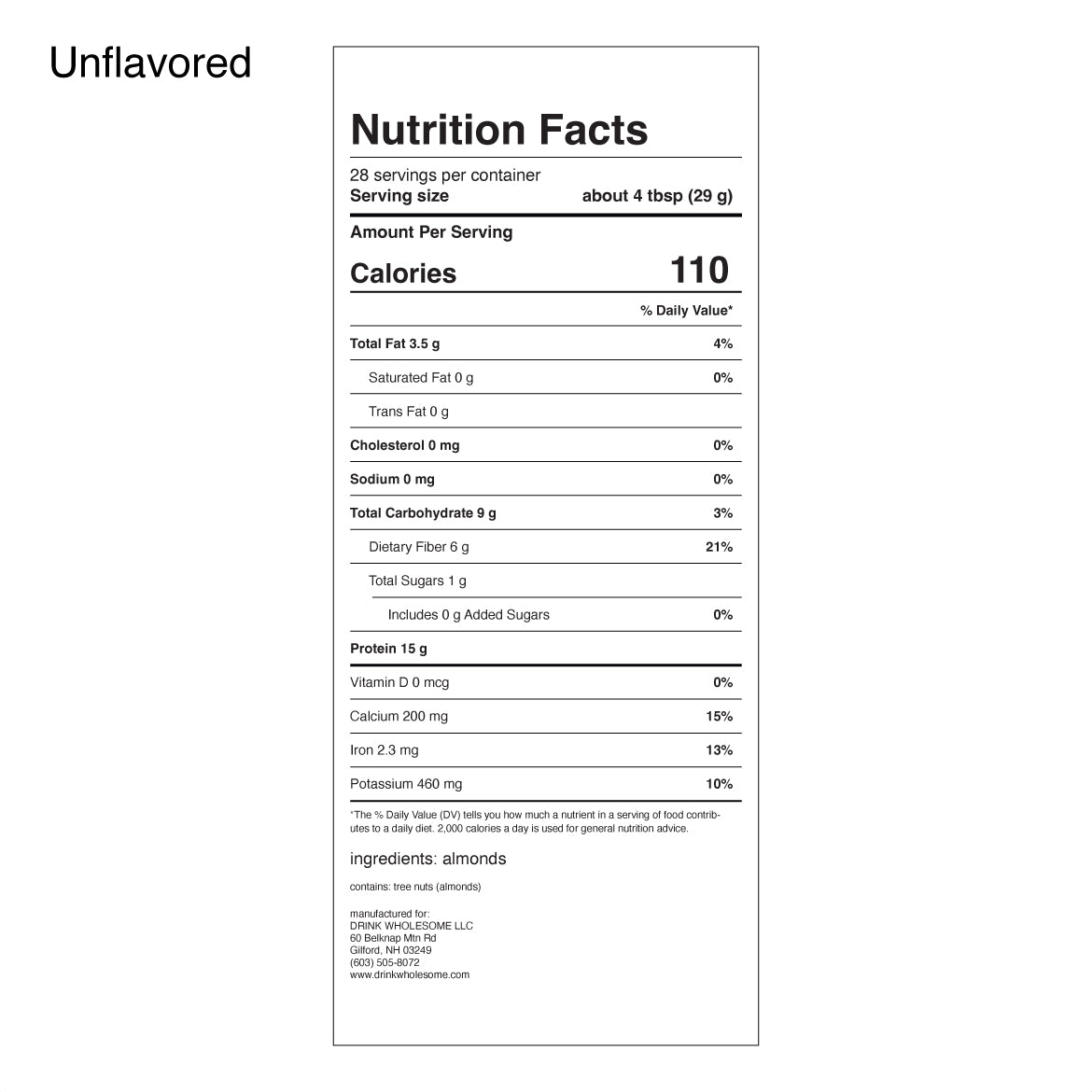 Vegan Almond Protein Powder - Unflavored